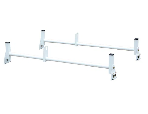 1501310 – BUYERS PROD Ladder Rack, 600 Pound Capacity Full Roof Gutter Mount Multi-Fit For Domestic Cargo Vans White ...